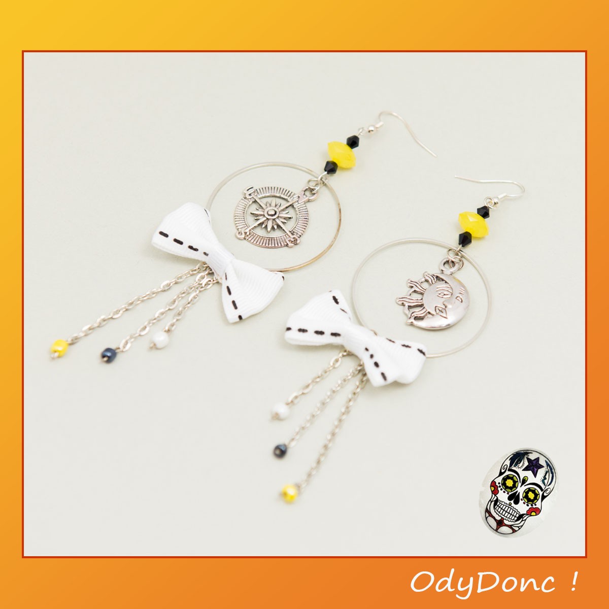 Boucles D'oreilles Rockabilly Pin-up Motifs Années 50 - Paire - Neuf Sans Emballage