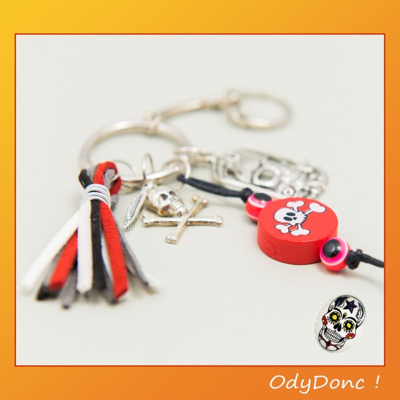 Porte Clés Rock Ethnique Thème Pirate Skull Calavera