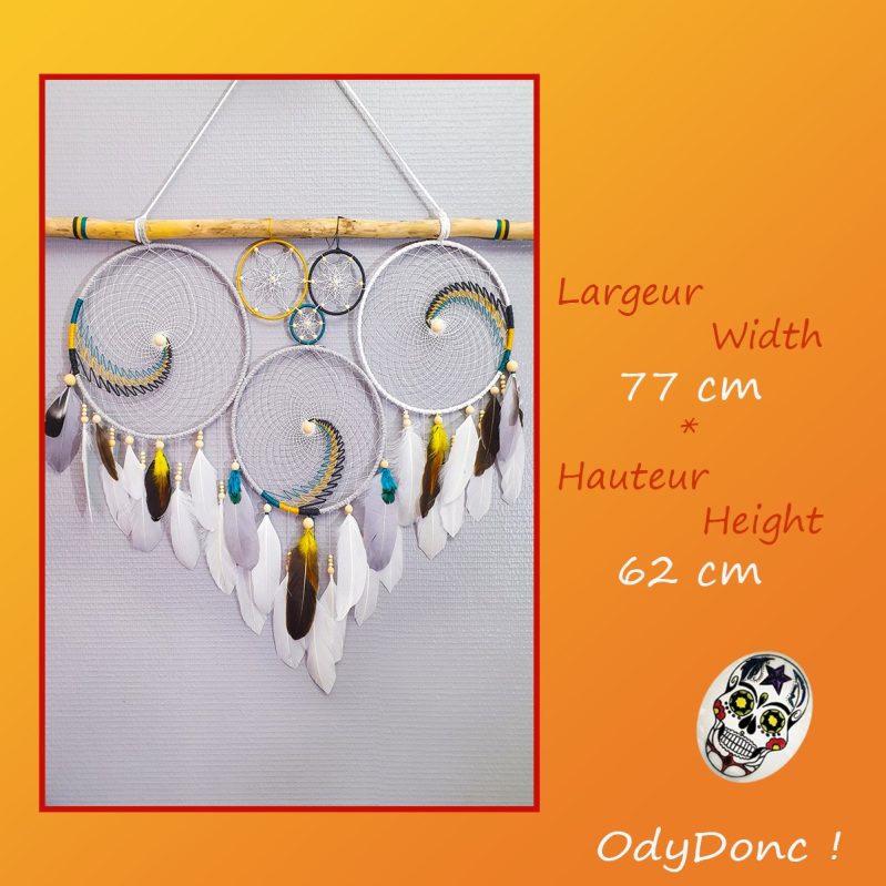 Décoration Bois Flotté Scandinave Attrape Rêves Dreamcatcher Ethnique Artisanal