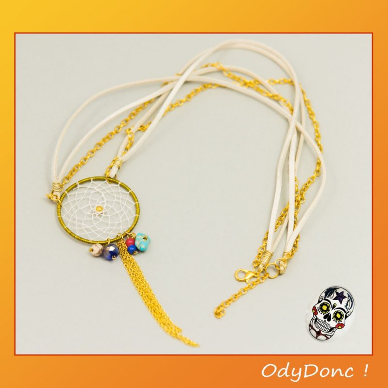 Collier Sautoir Boho Chic Attrape Rêves Dreamcatcher Pendentif Fait Main