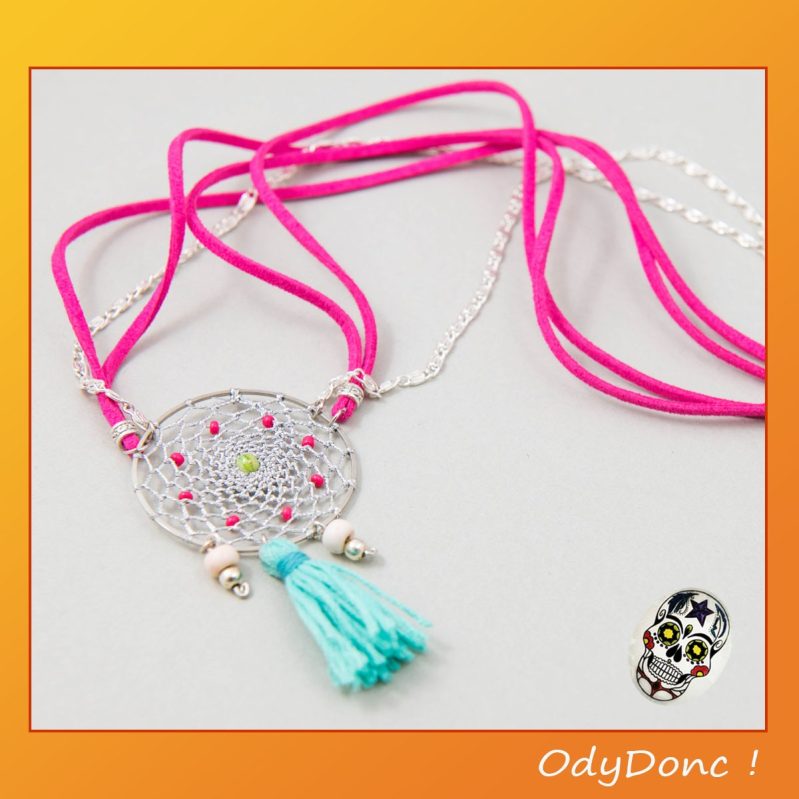 Collier Sautoir Fantaisie Dreamcatcher Attrape Rêves Pendentif Fait Main