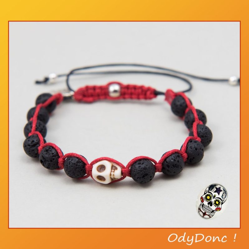 Bracelet Macramé Shamballa Rock – Un Bijou Ethnique avec Perles de Lave et Howlite