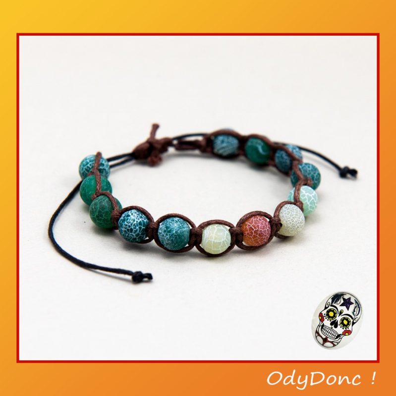 Bracelet Macramé Shamballa Agate Craquelée – Un Bijou Bohème au Calme Naturel