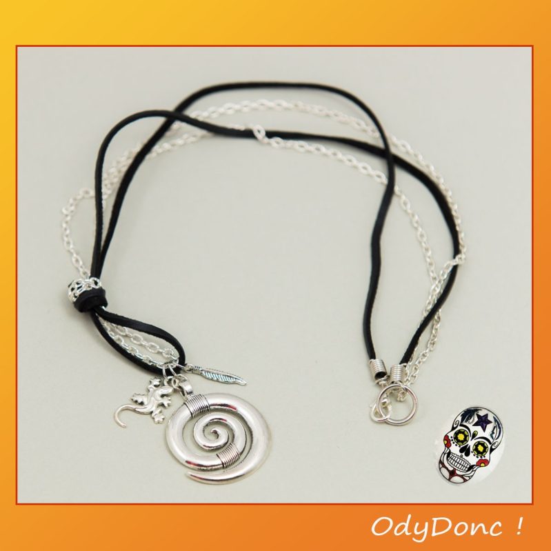 Collier Rock Ethnique Tribal – Cuir et Chaîne pour un Style Audacieux
