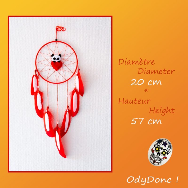 Décoration Attrape Rêves Panda Mobile Enfant Dreamcatcher Animal Feutrine