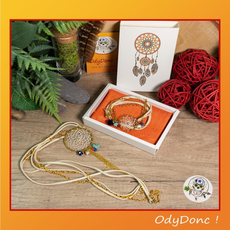 Lot de Bijoux Élégance Bohème et Protection – Collier et Bracelet Attrape-Rêves
