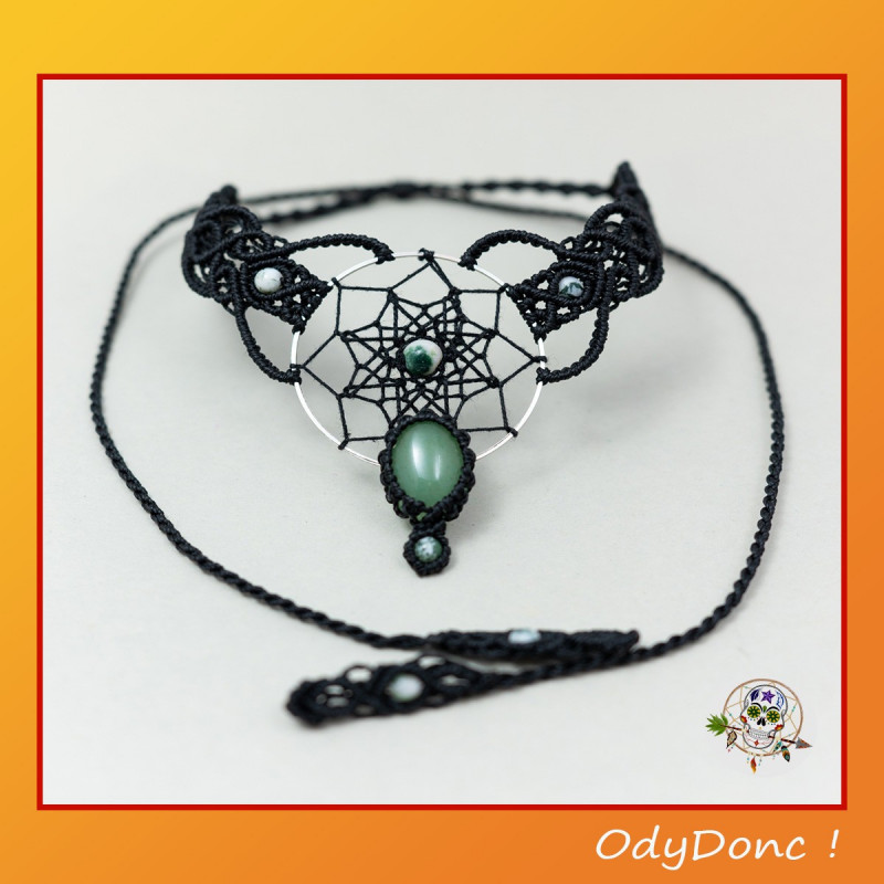 Collier bohème aventurine et attrape-rêves – Sérénité et Élégance