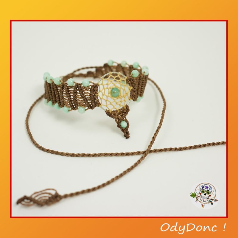 Bijou 2 en 1 marron avec amazonite – Sérénité et Harmonie