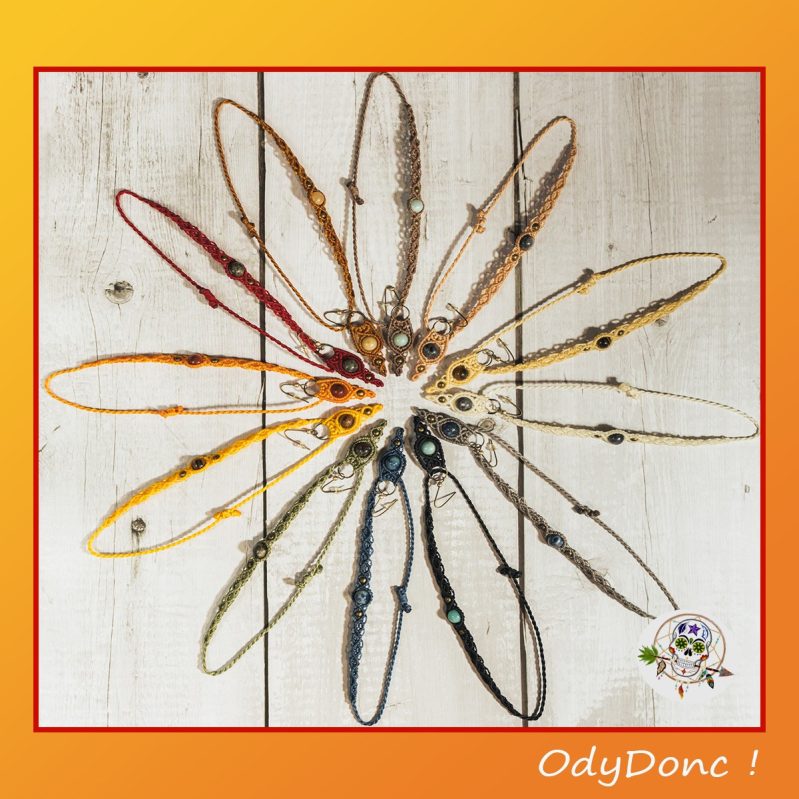 Parure Bohème en Micro Macramé & Pierre Naturelle – Élégance et Énergie